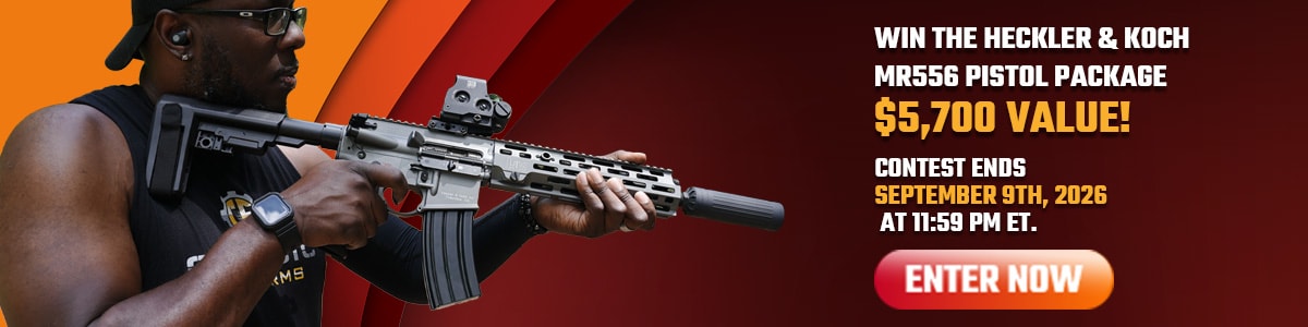 Enter the Classic Firearms giveaway to win The Heckler & Koch MR556 A4 Pistol Package! 