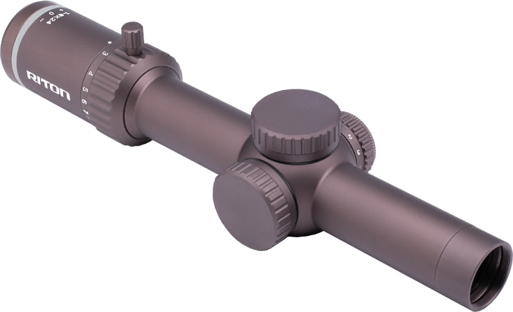 Riton 1-8x24 3 Series Tactix OT 0.5 MOA Reticle SFP Flat Dark Earth Rifle Scope - 3T18ASIFDE23