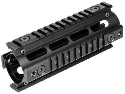 NcStar 6.5" AR-15/M4 Carbine Length Quad Rail Handguard, Hardcoat Anodized Black - MAR4S