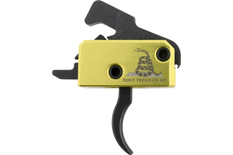 Rise Armament RA140DTOM Don't Tread on Me Trigger Assembly Single-Stage Curved Trigger with 3.50 lbs Draw Weight, Don't Tread on Me Flag Finish for AR-Platform