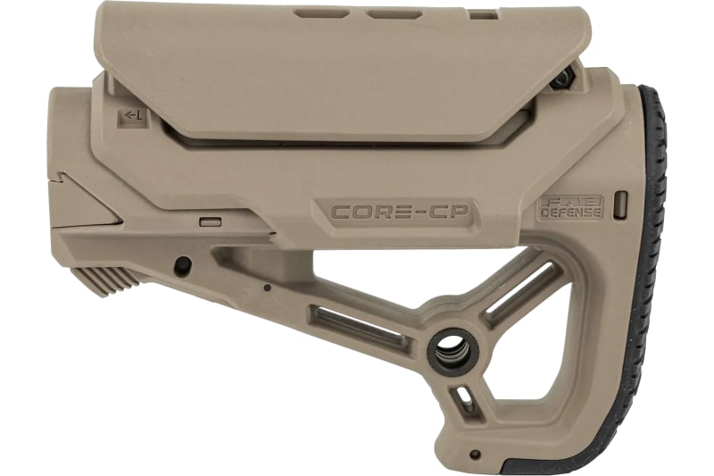 FAB Defense AR-15 Buttstock Small/Compact Fits Mil-Spec And Commercial Tubes FDE - FX-GLCORESCPT