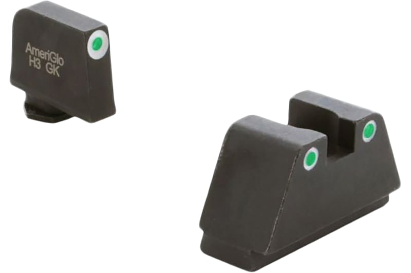AmeriGlo Sight Set Front/Rear, Green/White - GL-330