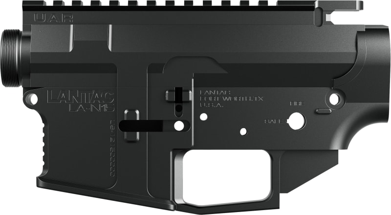 LANTAC Raven N15 Billet AR-15 Upper & Lower Receiver Set 01-RV-SET-N15-RAVEN Rifle .223/5.56 Semi-Auto Flared Magwell, 7075-T6 Anodized Black.