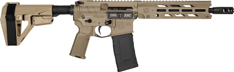 Diamondback DB15 Obsidian Pistol DB1984B061 300 Blackout 10" 30+1 Semi-Auto FDE M-LOK SBA5 Threaded Barrel
