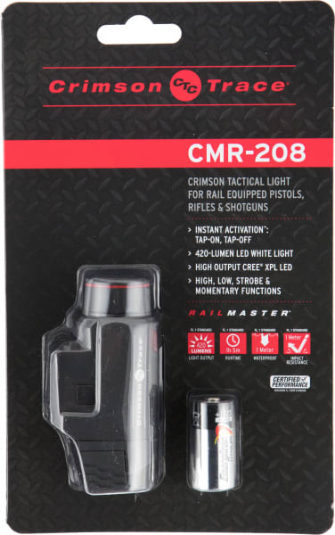 Crimson Trace Rail Master 420/110 lm High Output Cree XPL LED Universal Tactical Light, Black - CMR208S