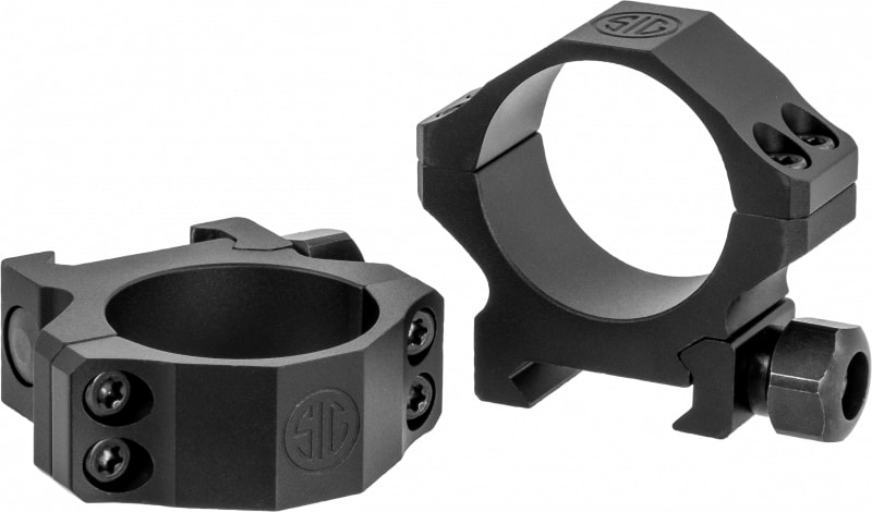 Sig Sauer Alpha-1 30mm Low 6061 T6 Aluminum 2-Piece Tactical Mount, Anodized Matte Black - SOA10011
