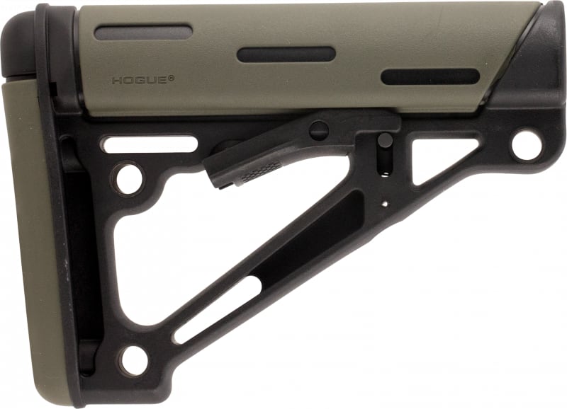 Hogue OverMolded Reinforced Polymer Collapsible Buttstock, Olive Drab Green - 15250