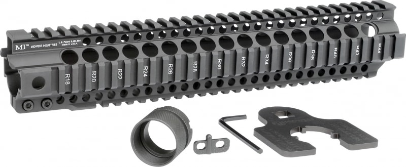 Midwest Industries MI Combat Rail T-Series 12.625" AR-15 1-Piece Free Float Handguard - MI-CRT12.625