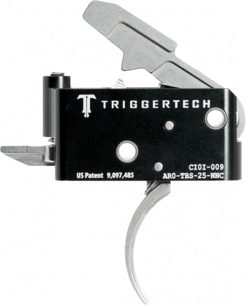 Triggertech Adaptable AR Primary Short 2-Stage Traditional Curved Trigger w/ Bolt Release for AR Bolt Action Rifle, Stainless - AROTBS25NNC