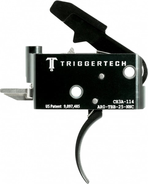 Triggertech Adaptable AR Primary Short 2-Stage Traditional Curved Trigger w/ Bolt Release for AR Bolt Action Rifle, Black - AROTBB25NNC