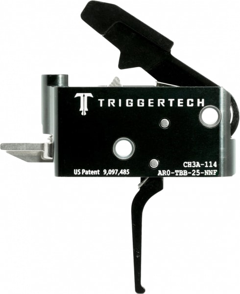 Triggertech Adaptable AR Primary Short 2-Stage Flat Trigger w/ Bolt Release for AR Bolt Action Rifle, Black - AROTBB25NNF
