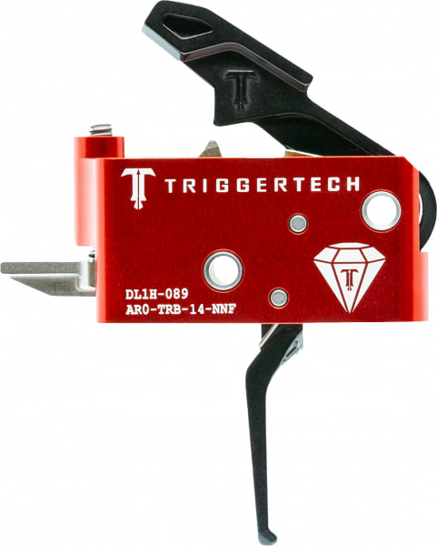 TriggerTech AR-15 Diamond Trigger, Short Two Stage, Black Stright Flat Trigger