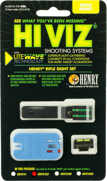 Hiviz Front/Rear Sight Set for Henry H001T and TER Rifles - HHVS450