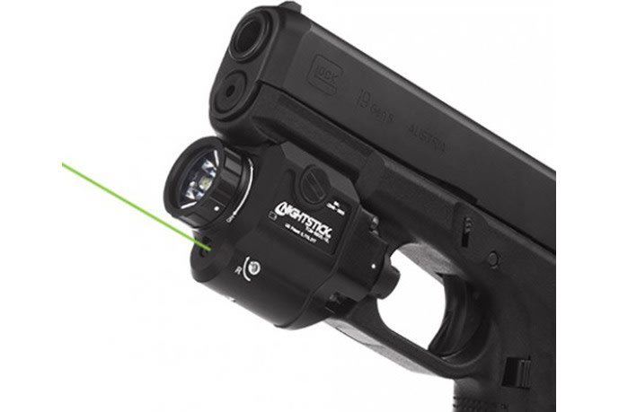 Nightstick Metal Compact Weapon-Mounted Light with Green Laser - 550 Lumens