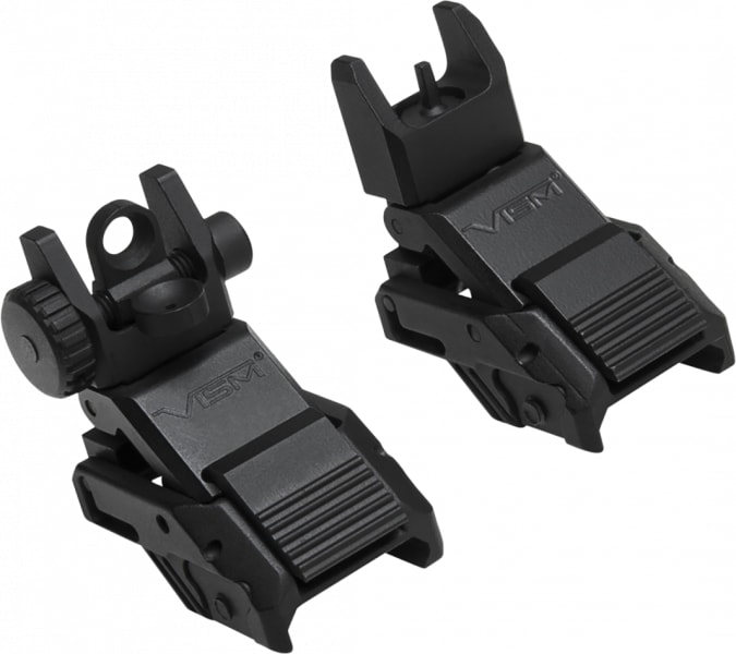 NcStar Pro Series Sight Front/Rear Flip Up, Black - VMARFLC