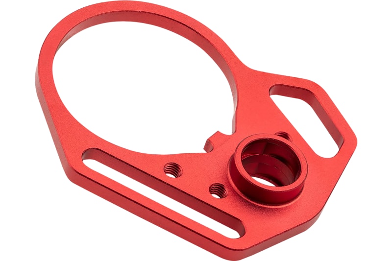 Strike Industries End Plate and Anti-Rotate Castle Nut for Receivers, Red - SI-AR-UL-MFEP&ACN-RED