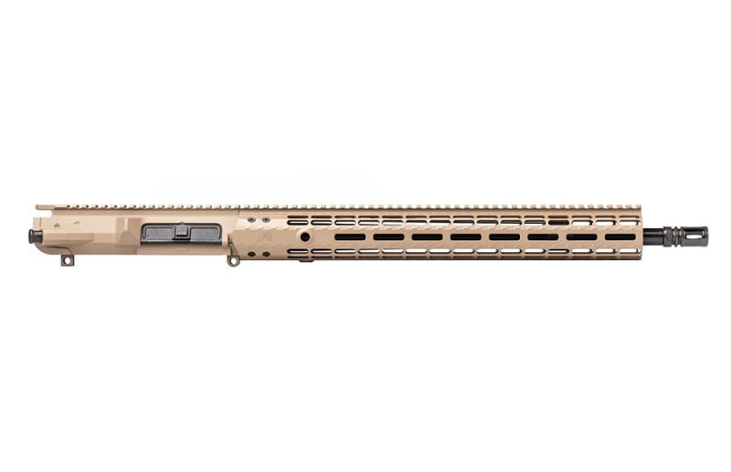 Aero Precision M5E1 Complete Upper, 18\" .308 Rifle Barrel, 16.6\" Enhanced Handguard - FDE Cerakote - APAR308253M25