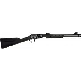 Rossi RP22181SYEN18 RP22 22 LR 15+1 18″ Black Polished Alloy Steel Barrel, Black w/Engraved Eagle & US Flag Aluminum Receiver, Black Synthetic Fixed Stock
