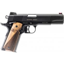 Gforce Arms GF199BW Chronicle 1911 9mm Luger 9+1 5″ Stainless Steel Barrel, Black Serrated Steel Slide, Black Cerakote Aluminum Frame, Turkish Walnut Grip
