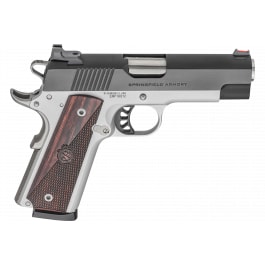 Springfield Armory PX9124L 1911 Ronin EMP 4″ 10+1 Satin Aluminum Cerakote Frame Blued Carbon Steel Slide with Rear Serrations Textured Wood Grips with Fiber Optic Front Sight