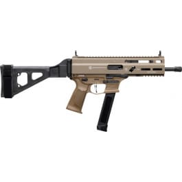 Grand Power Stribog SP9A3G Pistol – FDE | 9mm | 8″ Threaded Barrel | 30rd | Utilizes Glock Style Mags | Folding SBT Brace
