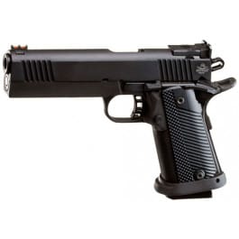 Rock Island 51738 Pro Ultra Match HC 40 S&W Caliber with 5″ Barrel, 16+1 Capacity, Overall Black Parkerized Finish Steel, Beavertail Frame, Serrated Slide & Black G10 Grip