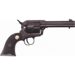 Cimarron ASPLINK1 Plinkerton 22 LR 6 Shot 4.75″ Matte Black Steel Barrel, Frame & Cylinder, Black Checkered Plastic w/Medallion Grip, Exposed Hammer