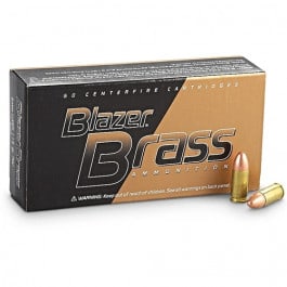 CCI Blazer Brass 9mm 124 Grain FMJ-RN, 50 Rounds 5201