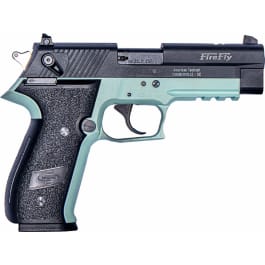 GSG GERG2210FFM FireFly 22 LR 10+1 4″ Black Serrated Slide, Mint Zinc Alloy w/Accessory Rail Frame, Black Polymer Grip