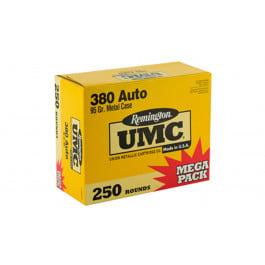 Remington Ammunition 23721 UMC 380 ACP 95 gr Full Metal Jacket (FMJ) (Mega Pack) - 250rd Box