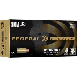 Federal Federal GM9AP1 Gold Medal 9mm Gold Medal 147 GR 50 Bx 10 Cs