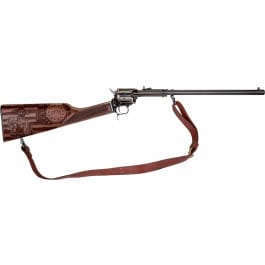 Heritage Mfg BR226B16HSWB15 Rough Rider Rancher 6rd 16", Blued Barrel/Rec, Independence Day Engraved Walnut Stock, Leather <em>Sling</em> Included