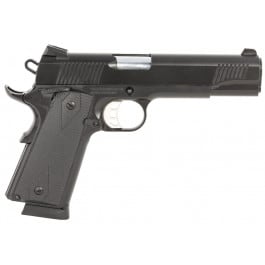 Tisas Full Size 1911 Duty B45 Semi-Auto <em>.45 ACP</em> Pistol, Cerakote Black, Titanium Firing Pin, Black Rubber Grips Novak Style 3-Dot Sights - 10100528