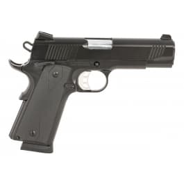 Tisas 1911 Carry B45 Compact 8+1, 4.25" Barrel, Black Cerakote Serrated Slide, Steel Frame, 2-Mags, Novak Style Sights, Enhanced Features,Rubber Grips