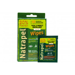 Natrapel 00066095 Repellent <em>Wipes</em> Repels Ticks & Biting Insects Effective Up to 12 hrs 12 Per Box