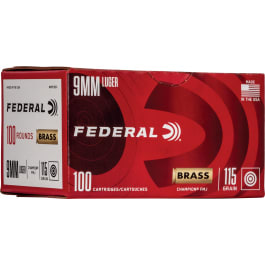 Federal AE9AP100 124 GR Full Metal Jacket (FMJ) 9mm100 Per Box/ 5 Cs - 100rd Box