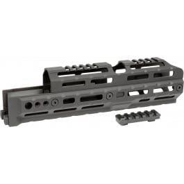 Midwest Industries MIAKALPHA100 Alpha <em>Drop</em>-in Aluminum Black Hardcoat Anodized 5 Slot Picatinny Rail AK-Platform 10" Long Compatible w/M-LOK
