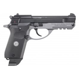 Girsan 390855 MC 14T Solution Compact 13+1 4.50" Black Steel Tip-Up Barrel & Serrated Slide, Matte Stainless Aluminum Frame w/Accessory Rail, Black Checkered Polymer Grip Ambidextrous