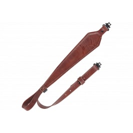 Heritage Cases 8510 Deer Deboss Rifle <em>Sling</em> w/<em>One</em>-Piece Swivel, Brown Leather, Adjustable Length 28" to 35", 3" Wide
