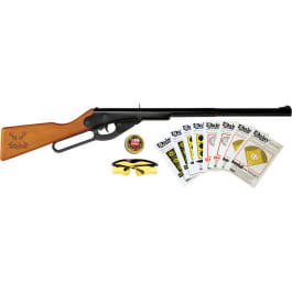 Daisy 994105403 Buck Shooting Kit Spring Piston 177 BB 400rd Shot 350 fps, Black Barrel/Rec, Stained Hardwood Furniture, Includes Glasses/Premium Ammo/<em>Targets</em>
