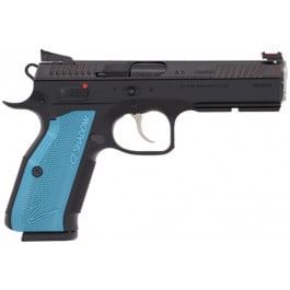 <em>CZ</em> USA 91044 Custom <em>Shadow</em> <em>2</em> Accu FS17rdBlack Poly Blue Grips