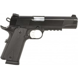 Tisas USA 1911 Duty, 8+1, 5" CHF Barrel, Black, Black Serrated Steel Slide, Black Cerakote Steel Frame w/Accessory Rail & Beavertail, Black Grips - 10100529