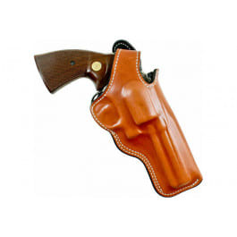 DeSantis <em>Gun</em>hide 016TC34Z0 <em>Dual</em> Angle Hunter OWB Tan Leather Belt Slide Fits <em>S</em>&W L Frame 6" Right Hand