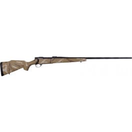 Weatherby VHH256RR6B Vanguard Outfitter 5+1 24" Threaded/Spiral Fluted, Graphite Black Barrel/Rec, Tan with Brown & White Sponge Synthetic Stock, Accubrake Muzzle Brake, Adj. Trigger