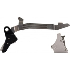Timney Triggers ALPHAGLOCK34SILVR Alpha Competition 9mm Luger/40 S&W, Silver Straight Trigger, Compatible w/Glock Gen3-4