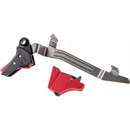 Timney Triggers Timney Triggers ALPHAGLOCK34LRGRED Alpha Competition 45 ACP/10mm Auto, Red Straight Trigger, Compatible w/Glock GEN3-4