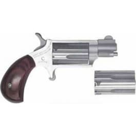 North American Arms Mini-Revolver Model NAA-22MSC 22 Magnum/LR 1.13" Stainless Steel Frame 5-Shot Single Action Rosewood Grip Convertible Cylinder