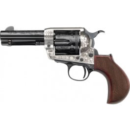 Pietta Alchimista Jr GW357AJ312NMCWL Revolver .357 Magnum 3.5" Barrel 6rd Single Action Old Silver & Blue Engraved, Checkered Express Grips