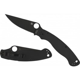Spyderco C36GPBK2 <em>Military</em> <em>2</em> 4" Folding Plain Black DLC CPM S30V SS Blade/ Black Textured G10 Handle Includes Pocket Clip