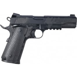 Girsan 392068 MC1911 S Untouchable Full Size 8+1 5" Black Steel Barrel, Black Camo Serrated Steel Slide & Frame w/Beavertail & Picatinny Rail, Black Polymer Grip